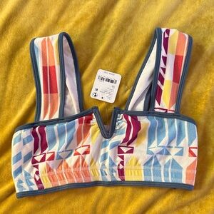 Free People Movement Colorful Geometric Pattern Sports Bra